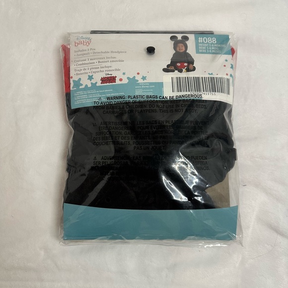 Disney Mickey Mouse Black and Red Kids Costume - Picture 3 of 7